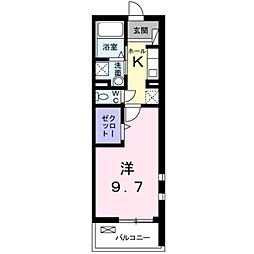 カーサモデルノ 1Kの間取図画像