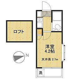 レジデンスオオキ 1Kの間取図画像