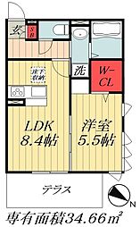 ソラーレ 1LDKの間取図画像