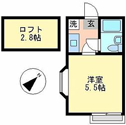 ララ相模原Ｎｏ4 2階1Kの間取り