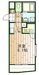 エスポワール 3階1Kの間取り