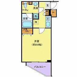 プレール・ドゥーク高井戸 3階1Kの間取り