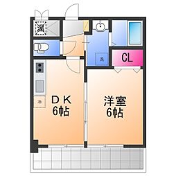 ボヌールなかもず 1DKの間取図画像