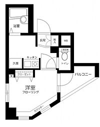 東京メトロ南北線 麻布十番駅 徒歩9分の賃貸マンション 8階1Kの間取り