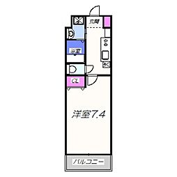 ヴィラペントハウス堺東 1Kの間取図画像