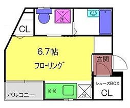 ルーカスシグマ 3階ワンルームの間取り