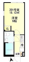 スターリング府中 1Kの間取図画像