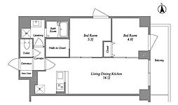 KDXレジデンス上板橋 4階2LDKの間取り