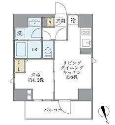 ラペルラ四谷(La Perla Yotsuya) 1LDKの間取図画像