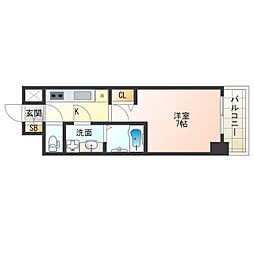 JR大阪環状線 西九条駅 徒歩9分の賃貸マンション 3階1Kの間取り