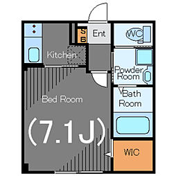 ヴェニーレ 2階1Kの間取り