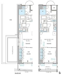 パークアクシス文京本郷 5階1LDKの間取り