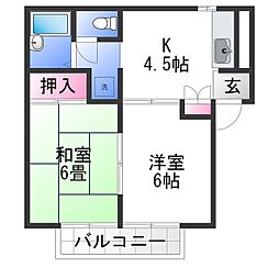 ナイティ池尻 2Kの間取図画像