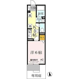 阪急神戸本線 園田駅 徒歩14分の賃貸アパート 1階1Kの間取り