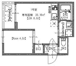 ＧＲＡＮＤ ＢＥＡＲ 2階1LDKの間取り