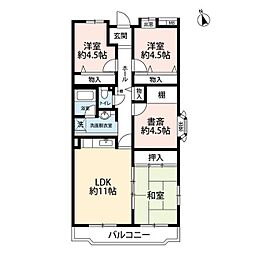 ブランニュー別所8 3LDKの間取図画像