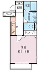 ラルジュ中野 1Kの間取図画像