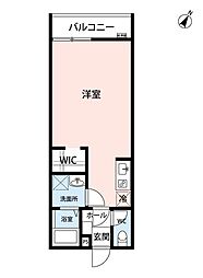 ヒルズ豊田 2階ワンルームの間取り
