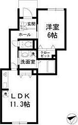 Villetta 1LDKの間取図画像