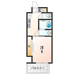 Osaka Metro千日前線 新深江駅 徒歩8分の賃貸マンション 3階1Kの間取り