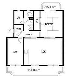 プリンシパルヴィレッジ東館 2LDKの間取図画像