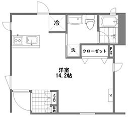 ラ・ルーナ 1階ワンルームの間取り
