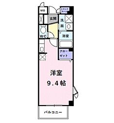 プリンスコート ワンルームの間取図画像