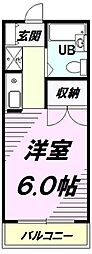 JR中央線 八王子駅 徒歩22分の賃貸マンション 1階ワンルームの間取り