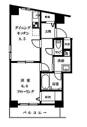 ドゥマン・ドミール 1DKの間取図画像