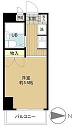ケーエスハイム ワンルームの間取図画像