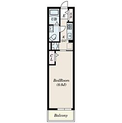 アンド・イー 1階1Kの間取り