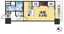 KAISEI新神戸第2WEST 1Kの間取図画像