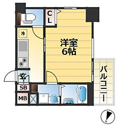 Cion KOBE Bayside 8階1Kの間取り
