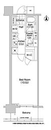 コンフォリア秋葉原EAST 1Kの間取図画像