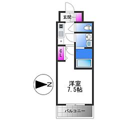 Osaka Metro中央線 長田駅 徒歩7分の賃貸マンション 13階1Kの間取り