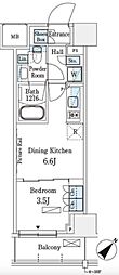 パークアクシス横浜伊勢佐木町通り 1DKの間取図画像