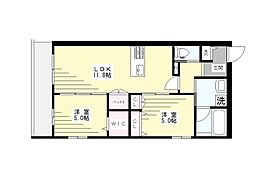 イリュージア 2階2LDKの間取り