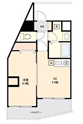 ONE ROOF FLAT NISHIWASEDA 6階1DKの間取り