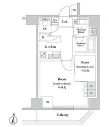 TRACK両国 8階1LDKの間取り