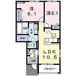 プリムヴェール C 2LDKの間取図画像