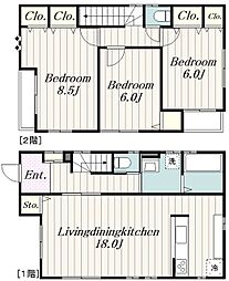 町田市南大谷住宅 3LDKの間取り