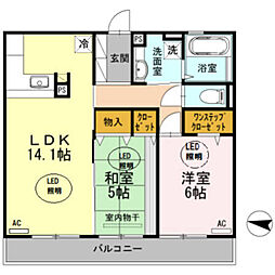 マリエッタヒルズ 2LDKの間取図画像
