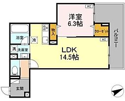 D-residence稲城 2階1LDKの間取り
