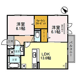 南海泉北線 深井駅 徒歩7分の賃貸アパート 2階2LDKの間取り