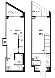 東急田園都市線 池尻大橋駅 徒歩14分の賃貸マンション 1階1LDKの間取り