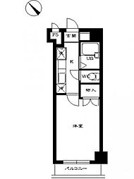 スカイコート田園調布 3階1Kの間取り
