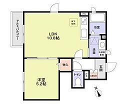 ボヌール 1階1LDKの間取り