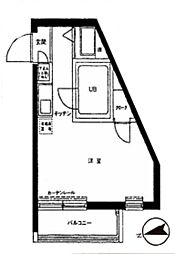 コアクレスト北綾瀬 4階ワンルームの間取り