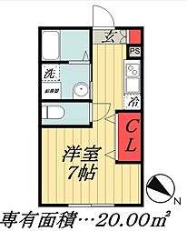 都営新宿線 瑞江駅 徒歩10分の賃貸アパート 2階1Kの間取り