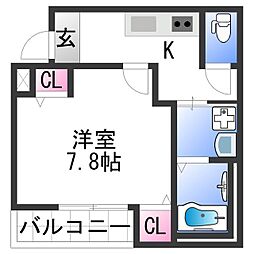 フジパレス和歌山黒田1番館 1Kの間取図画像